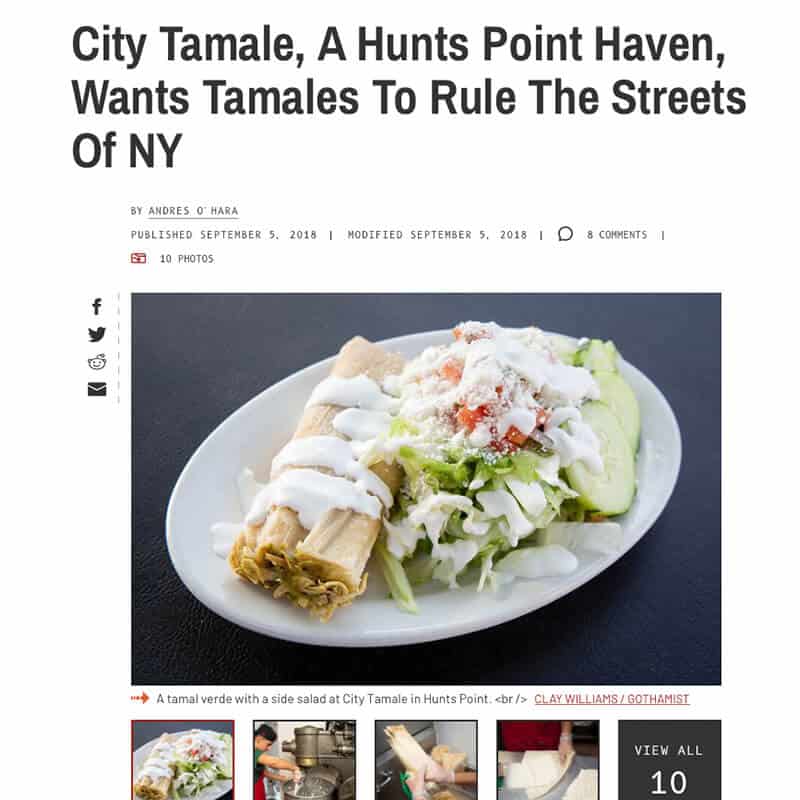 Gothamist feature about City Tamale in Hunts Point